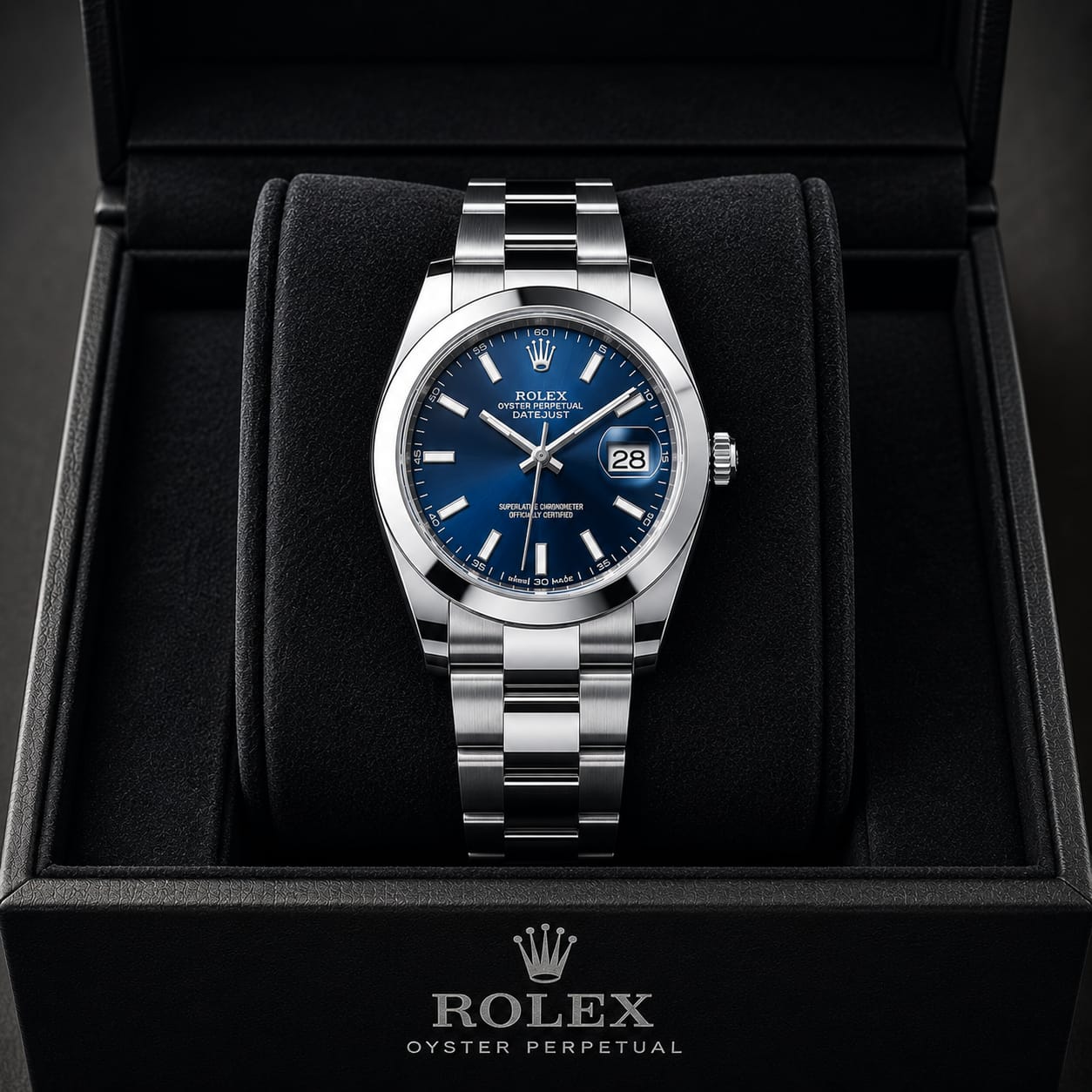 Rolex Datejust 41 bright blue sunray dial