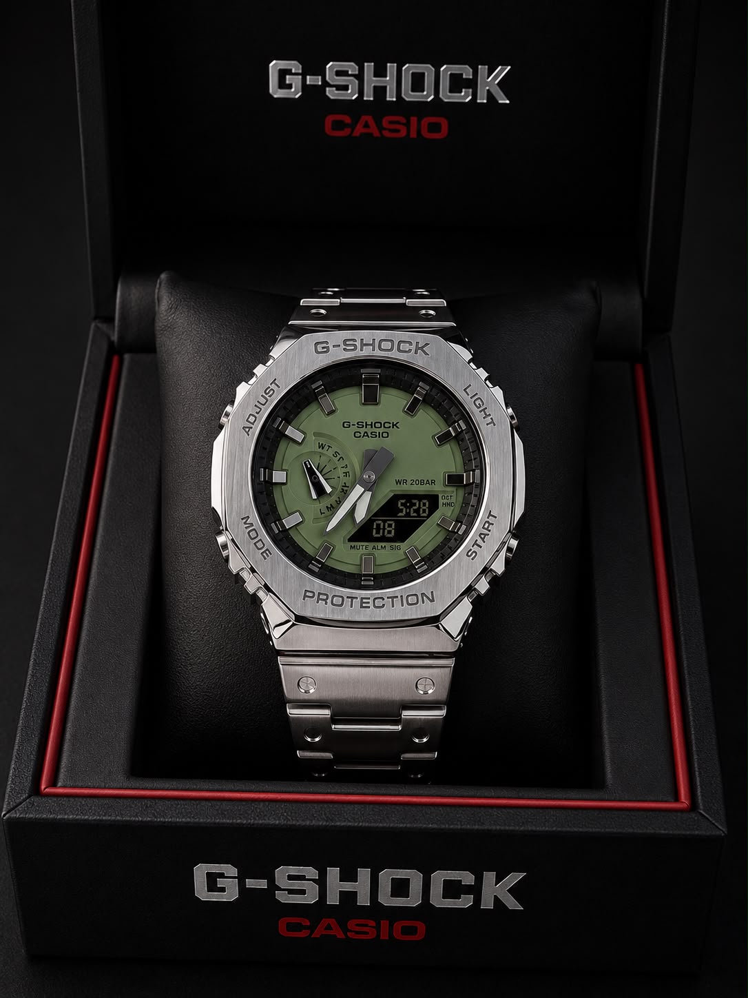 Casio G-Shock silver x green