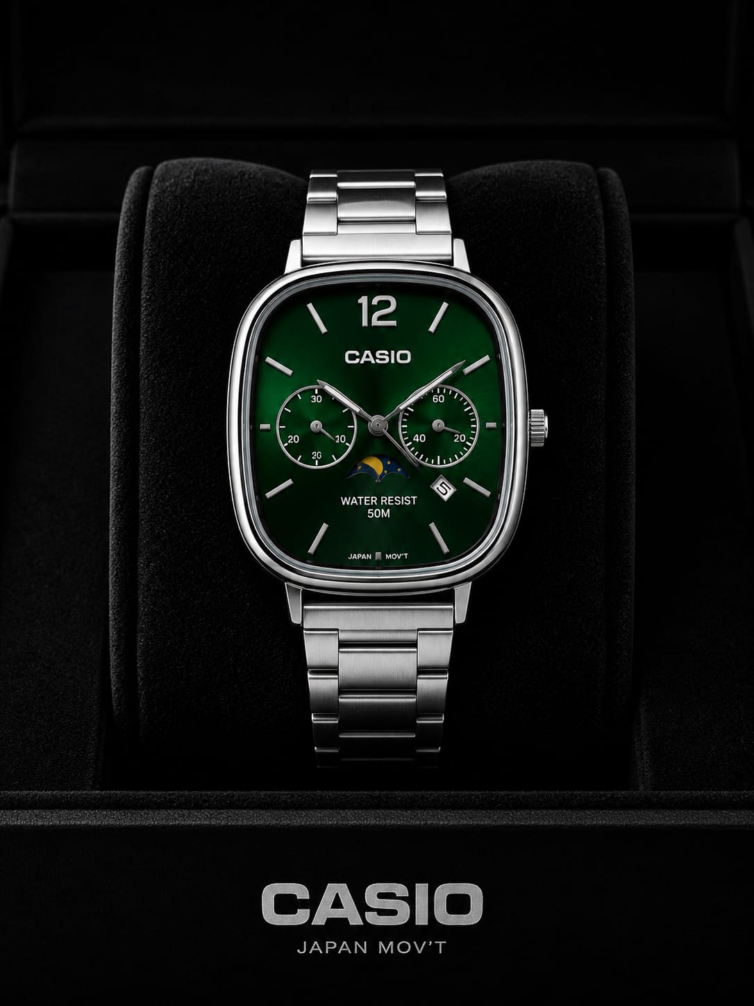 Quartz Classic Watch For Men & Women Green & Silver