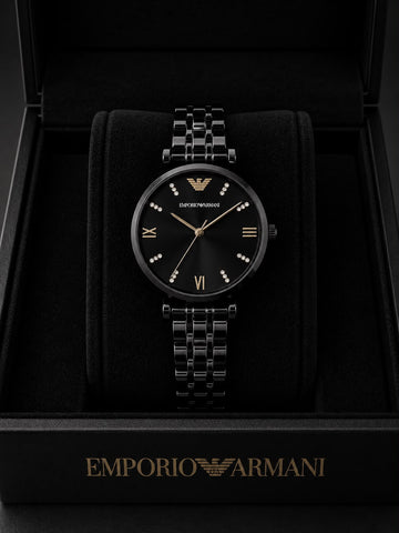 Emporio Armani Gianni T-Bar Women's Watch (all-black)