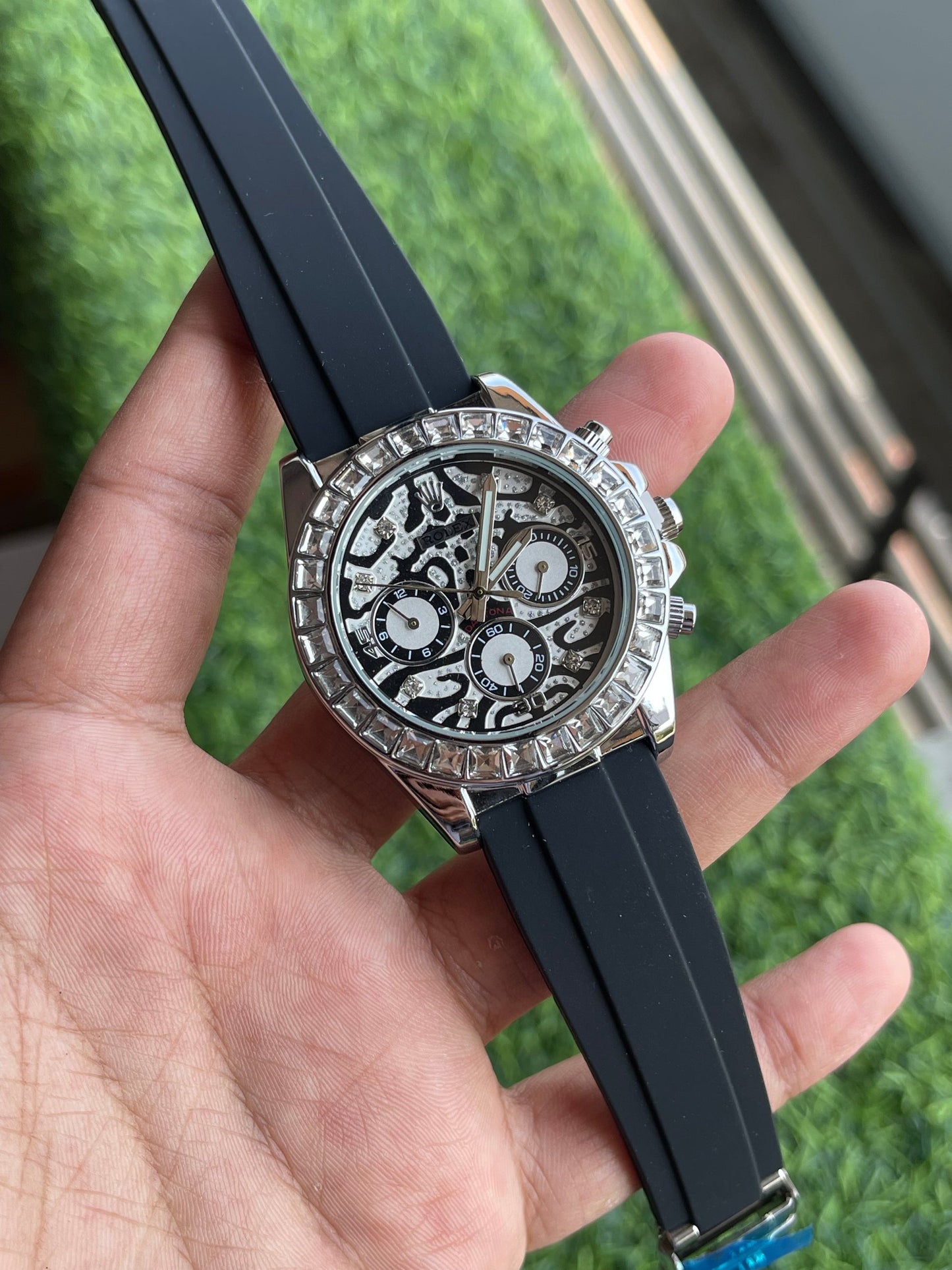 Rolex Daytona Eye of Tiger White Diamond Watch